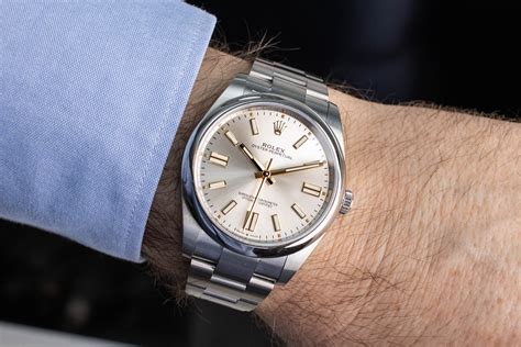 rolex mens silver watch|rolex op 41 silver dial.